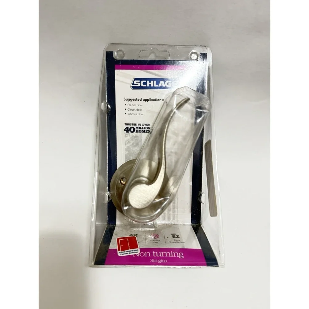 Schlage Accent Satin Nickel Right Handed Door Dummy Decorative Trim